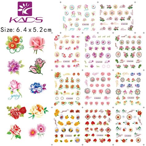 Aliexpress.com : Buy 11sheet/SET Beautiful Flowers nail art sticker decals serie accessories ...