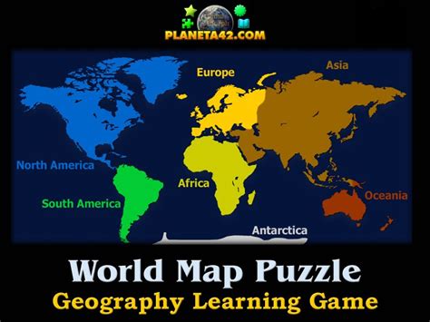 World Puzzle | World map puzzle, Map puzzle, Geography games