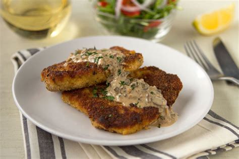 Pork Milanese with Creamy Bolete and Shiitake Sauce