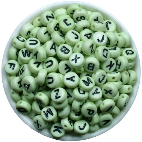 7mm 200Pcs Alphabet Beads Acrylic Bead with Letters DIY Letter Beads For Bracelet Accessories ...