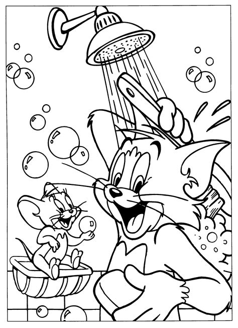 Tom And Jerry Happy Birthday Coloring Pages