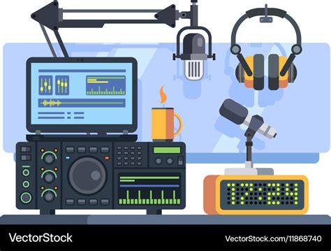 Radio station studio Royalty Free Vector Image