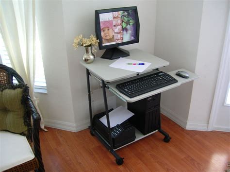 STS5806 24" Mini compact computer and laptop desk & table with wheels ...