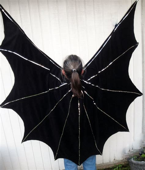 Vintage Bat Wings Costume for Halloween with cape black with | Etsy | Bat wings costume ...