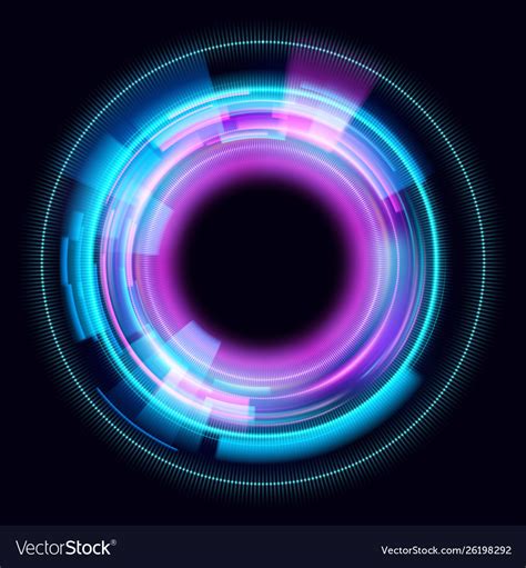 Abstract glowing circles on black background Vector Image