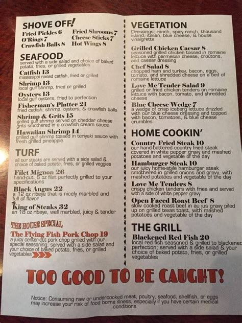 Flying Fish Menu, Menu for Flying Fish, McComb, McComb - Urbanspoon/Zomato