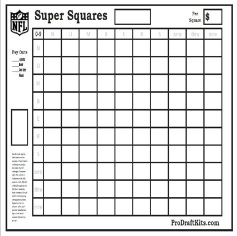 Nfl Squares Printable