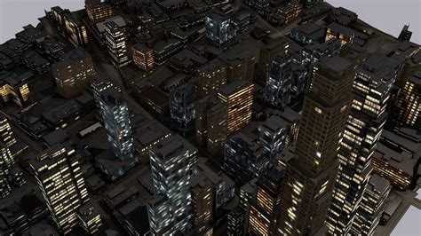 3D asset low-poly LOWPOLY NIGHT CITY | CGTrader