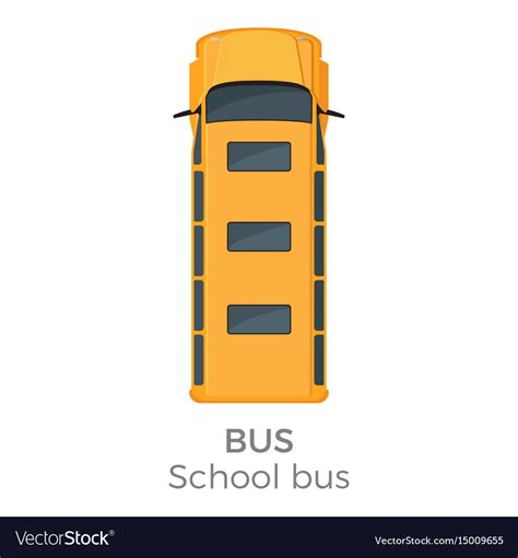 School bus icon top view flat Royalty Free Vector Image