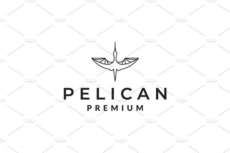 geometric fly bird pelican logo – MasterBundles