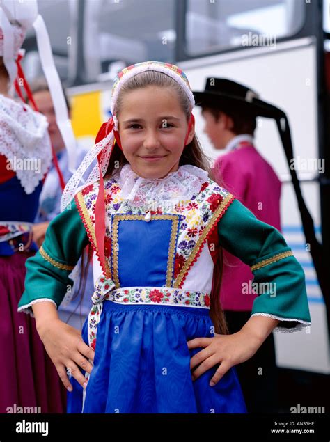 Breton Traditional Dress / Girl in Local Costume, Brittany, France Stock Photo - Alamy