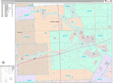 Dearborn Heights Wall Map - Premium - MarketMAPS