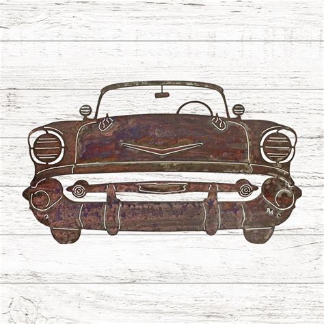 57 Chevrolet Vintage Car Metal Wall Art / Classic Car Wall - Etsy