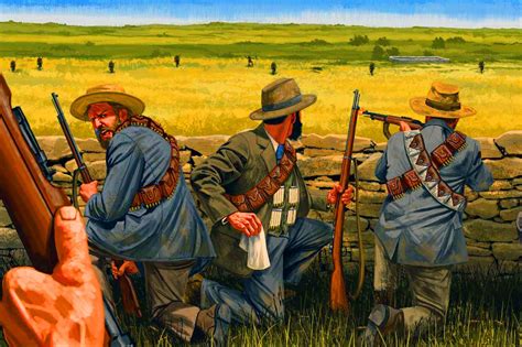 Transvaal Boers engaging British troops, Boer War | War art, Military ...