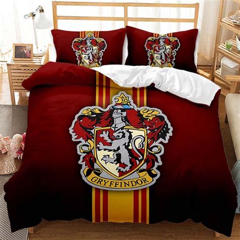 Harry Potter Gryffindor Symbol In Red Background Comforter Bedding Set ...