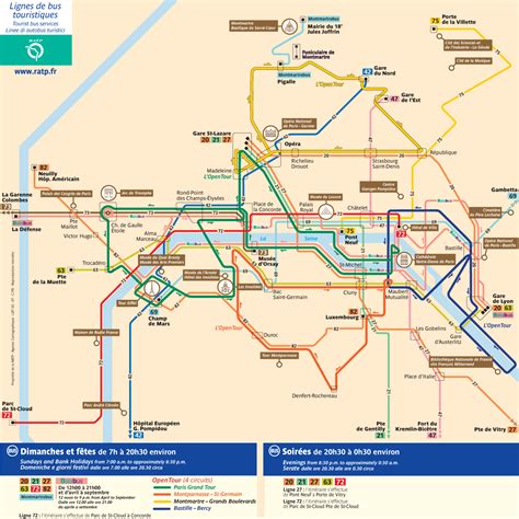 Paris Tourist Bus Map • Mapsof.net