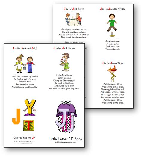 List of nursery rhymes and songs for letter J (free printable book ...