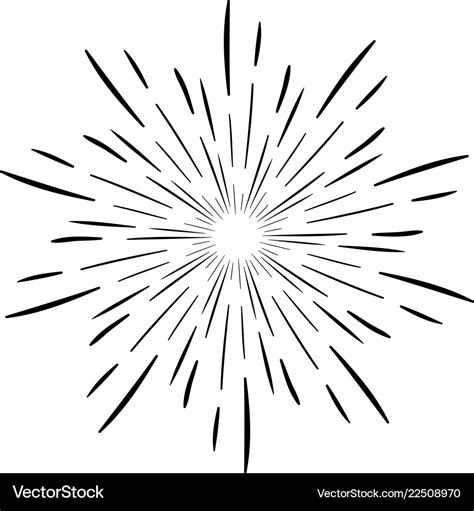 Sun rays hand drawing eps10 Royalty Free Vector Image