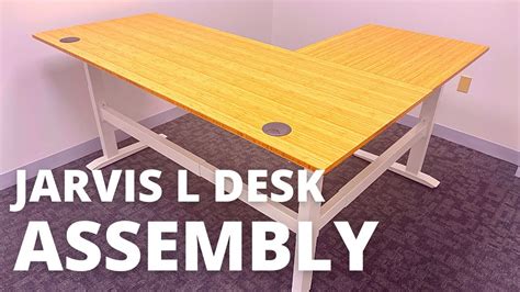 Fully Jarvis L Shaped Standing Desk Assembly - YouTube