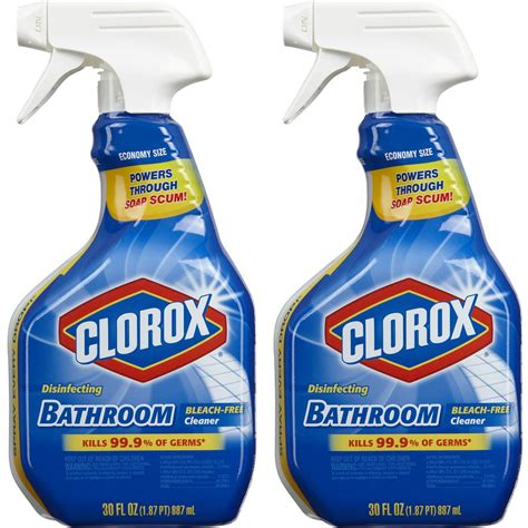 Clorox Disinfecting Bathroom Cleaner, Spray Bottle, 30 Ounces, 2 Pack ...