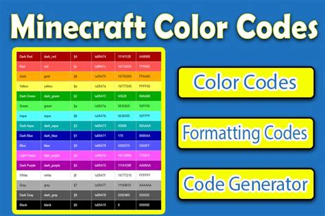 Minecraft Color Codes Hex