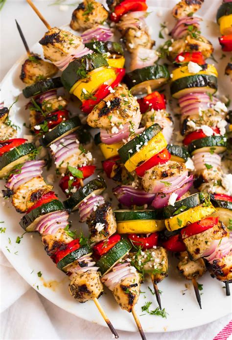 Grilled Chicken Kabobs are the best easy summer recipe! They're healthy, flavorful, and perfect ...