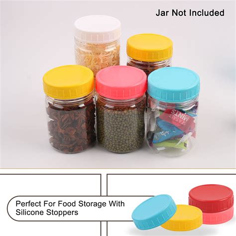 24 Pcs Plastic Mason Jar Lids Wide Mouth Mason Canning Jars Lids Top for Food Storage Sky Blue ...