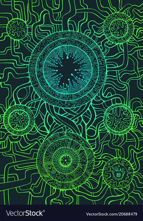 Cyberpunk style decorative pattern green color Vector Image