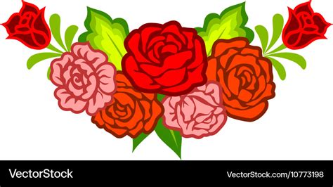 Decoration with mexican flowers Royalty Free Vector Image