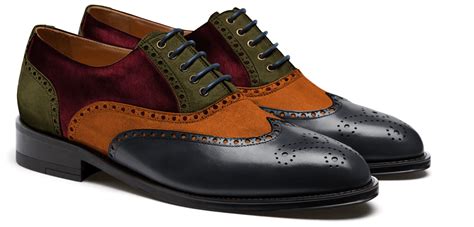 Brogues - blue, brown, oxblood & green leather , suede & velvet