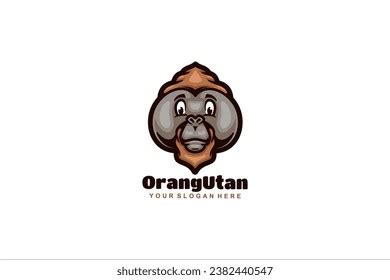 Orangutan Face Vector Template Logo Design Stock Vector (Royalty Free ...