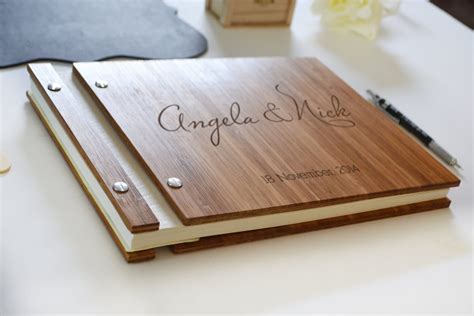 Wood Wedding Guest Book Wedding Guest Book Anniversary Gift