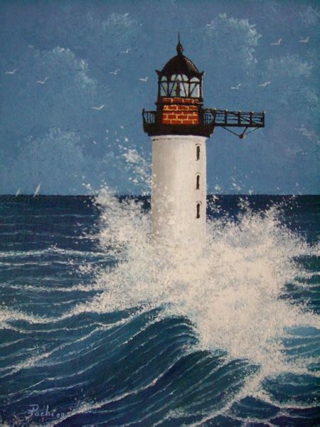 Lighthouse By The Sea Painting Watercolor etna.com.pe