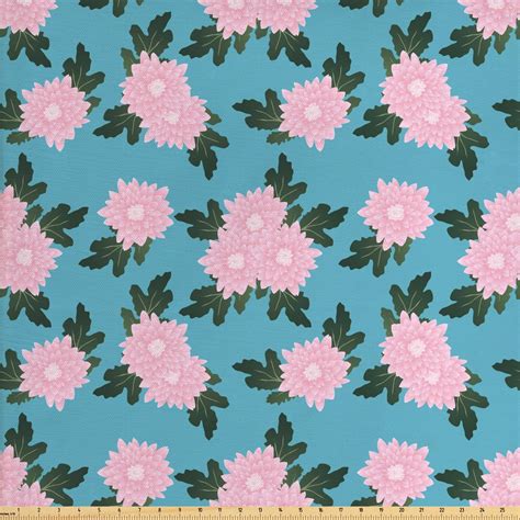 Blue and Pink Fabric by The Yard, Digitally Generated Pattern of Soft ...