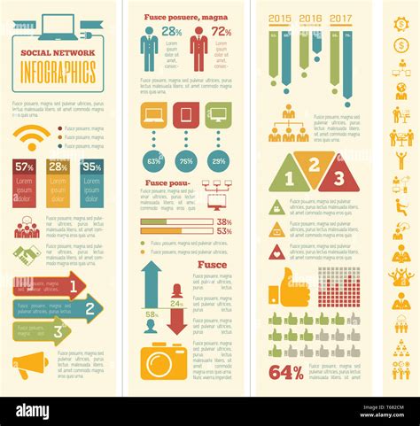 Social Media Infographic Template Stock Photo - Alamy