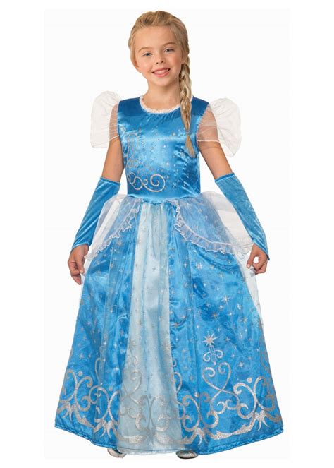 Girls Blue Princess Costume - Princess Costumes