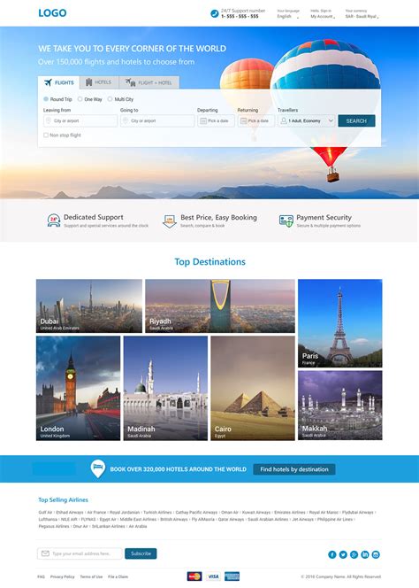 Online Flight and Hotel Booking Website Templates on Behance