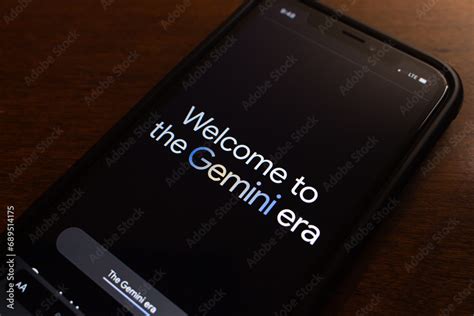 Vancouver, CANADA - Dec 6 2023 : Google Gemini website seen in an iPhone screen. Gemini is the ...