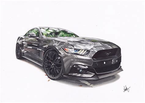 Ford Mustang GT Drawing by Noah Machiels - Fine Art America