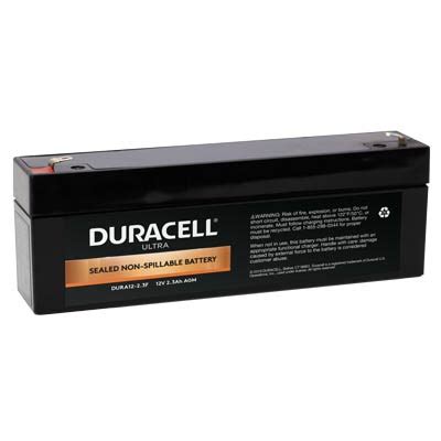 Duracell Ultra 12V 2.3AH General Purpose AGM Sealed Lead Acid (SLA) Battery with F1 Terminals ...