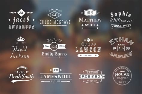 12 Vintage Name Logo Badges: 50% Off | Creative Logo Templates ...