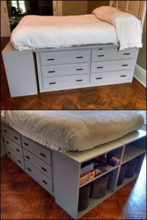 35 DIY Platform Beds For An Impressive Bedroom | Diy platform bed, Space saving dresser, Diy ...