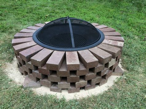 Fire Pit made with scavenged bricks, sand and masonry adhesive. | Brick ...