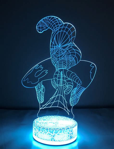 Spiderman 3D Night Light Multi Color Changing Illusion Lamp | Etsy