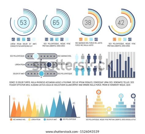 Infographics Pie Diagrams Figures Data Raster Stock Illustration ...