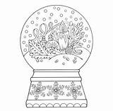 Snowglobe Coloring Pages sketch template