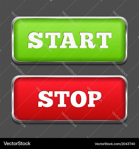 Start stop buttons Royalty Free Vector Image - VectorStock