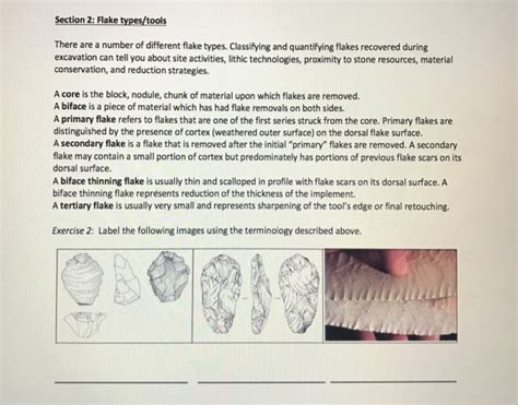 Solved Section 2: Flake types/tools There are a number of | Chegg.com