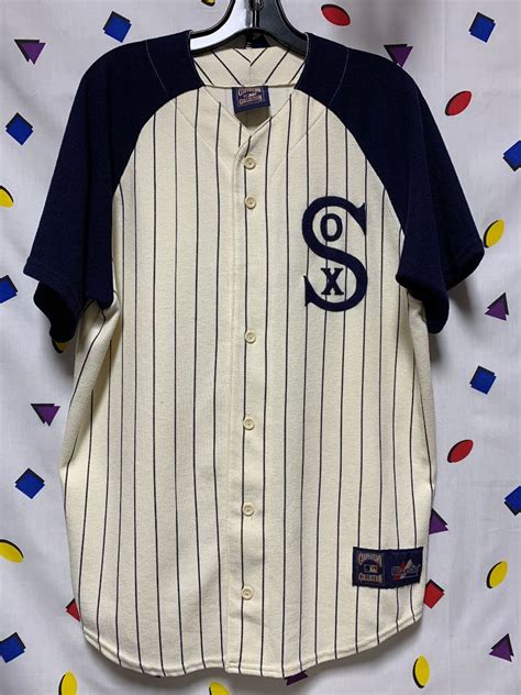 White Sox Ss Mlb Baseball Jersey Solid Sleeves Pinstripe Body Classic ...