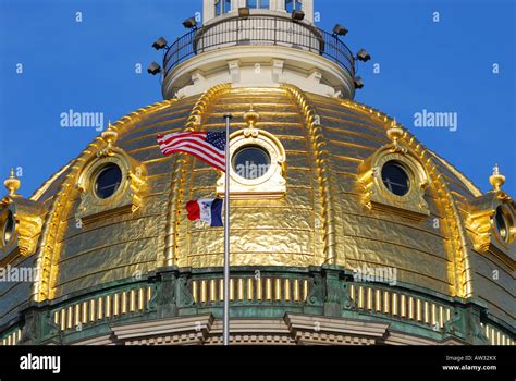 Detail of Iowa State Capitol golden dome Stock Photo - Alamy